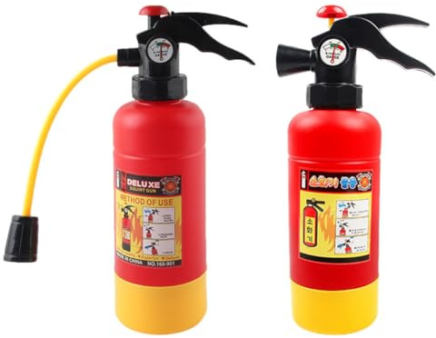 BESTonZON Juguetes de Extintor de Incendios para Niños Pequeños, Tamaño Pequeño, Plástico Seguro sin Rebabas, Juguete Acuático para Fiestas y Juegos de Playa, 2 Piezas