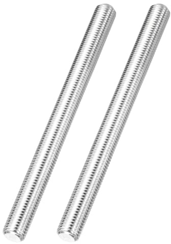 QUARKZMAN 2 stycken helgängade stänger M12 x 15 mm 304 rostfritt stål högergänga, fingängade stänger, 100 mm/4 tum, gängstänger, fästelement för ankarbultar/hängare/klämmor/U-bultar
