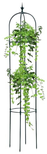 Obelisk Trellis - Obelisco para Plantas De Metal De 150 Cm, Soporte para Plantas Trepadoras, Marco De Jardinería Resistente | SoporteDe Flores En Maceta, SoportesPara Rosas, Jardín Interior Y Exterio