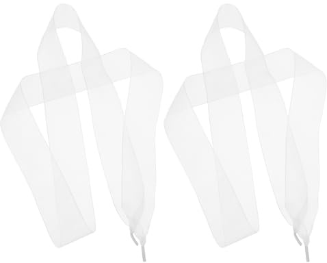 BCOATH Lacci per Scarpe in Raso di Poliestere Colore Avorio, Nastro Piatto Largo 4 Cm Decorazione in Chiffon, Eleganti e Femminili per Sandali e Tacchi Alti da Donna