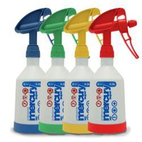 4 Kwazar Mercury Super Pro + 360 Degree Viton Spray Bottle 0.5 Litres in 4 Colours Includes German Instructions and Care Instructions by Detailmate