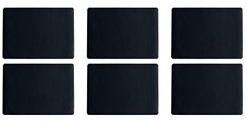 ASA Selection 7805420 Lederoptik Tischset, 46 x 33 cm, Polychlorid, schwarz (6 Stück)