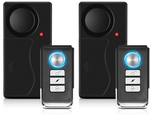 WSDCAM Anti-Theft Alarm for Bike, Motorcycle & Vehicle - 110db Loud, Wireless Vibration Alarm with Remote Control (2Pack)