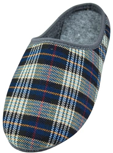 APREGGIO Pantoufles Homme Feutre – Chaussons Confortables avec Semelle Solide – Feutre Gris – Taille 42