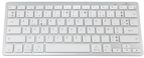 Bluestork - Teclado inalámbrico Bluetooth para PC, Compatible con Windows 11,10, 8 y Mac OS - Mini Teclado para PC/Mac francés AZERTY, Compacto, Ultra Delgado, Ligero y silencioso - Nuevo 2024