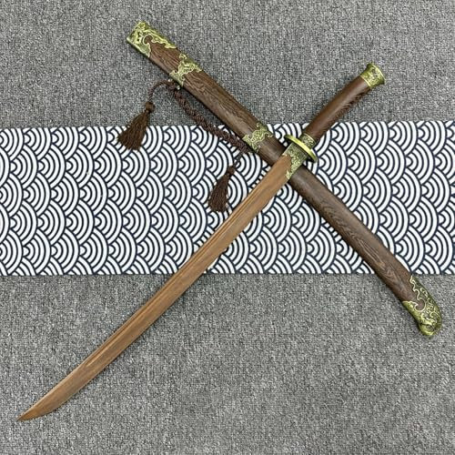Spada in legno di sandalo naturale, con fodero, spada cinese in legno fatta a mano, forniture per arti marziali Bokken, kendo, spada da allenamento, per oggetti di scena cosplay anime, regalo-100CM