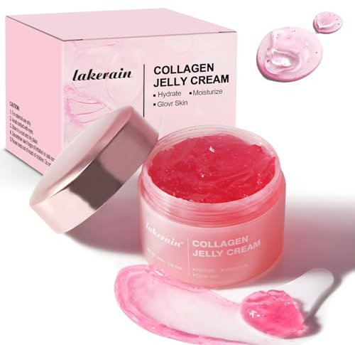 Collagen Jelly Cream, Crema Collagene Viso, Maschera Collagene Viso, Crema Giorno Antirughe Donna, Idratante Crema Rassodante Viso, Collagene Viso Adatto a Tutti i Tipi di Pelle-100g