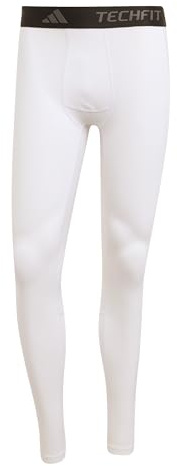 adidas Men's Techfit Compression Training Long Tight, White, S