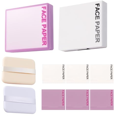 atnayo Oil Blotting Sheets for Face, 800 Pcs Mini Portable Blotting Paper with Mirror Case and Puff