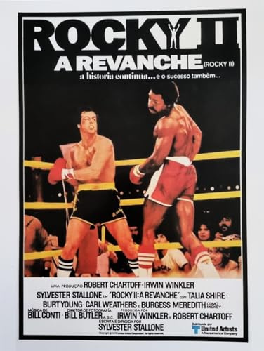 KUSTOM ART Póster decorativo de pared Serie carteles de película Celebri Rocky 2 A Revanche Sylvester Stallone impresión sobre cartón 40 x 30 cm sin marco
