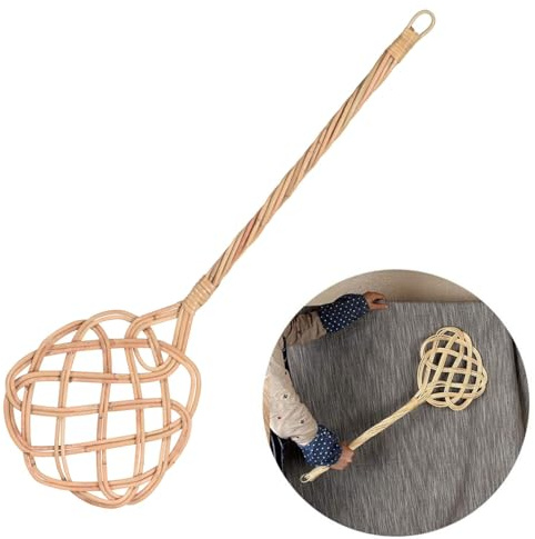 Sbattitore per tappeti in rattan di salice, resistente per rimuovere polvere e peli di animali domestici, per tappeti, divani, tappezzeria e mobili