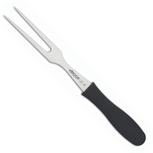 Arcos Tenedor Trinchante Acero Inoxidable NITRUM 180 mm - Ideal para Carnes Asadas - Mango Polipropileno Negro - Serie 2900