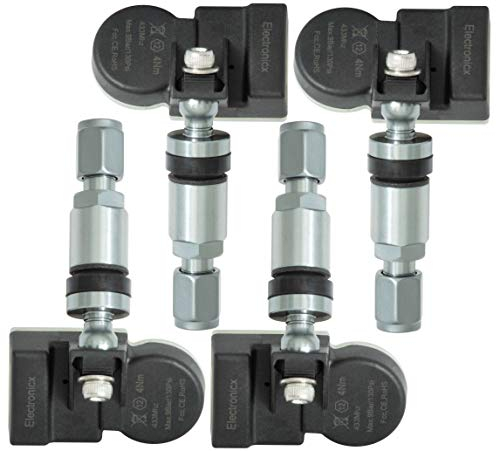 RDKS TPMS - 4 sensori di pressione dei pneumatici, sistema di controllo della pressione dei pneumatici, valvola in metallo, colore grigio scuro, adatto per Citan Twizy Wind Master Trafic Twingo