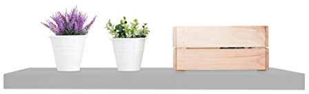 Anika Floating Shelf / 3 Separate Sizes & 4 Colour Options / 3.8cm Thick Hollowboard/Bedroom/Kitchen/Living Room/Office (Grey, 60cm)