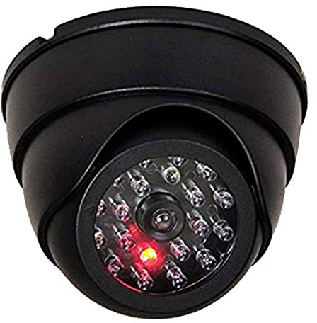 O&W Security Caméra factice avec objectif et clignotant, utilisation en intérieur et en extérieur