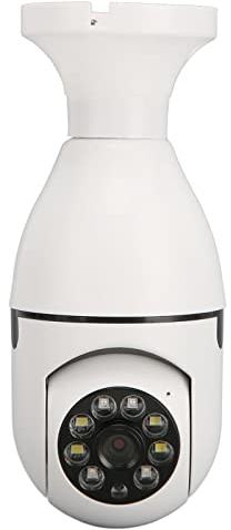 Telecamera con Lampadina WiFi Wireless, Telecamera Intelligente 1080P con Panoramica a 360 Gradi, Telecamera di Sicurezza di Sorveglianza per Casa All'aperto, Visione Notturna HD