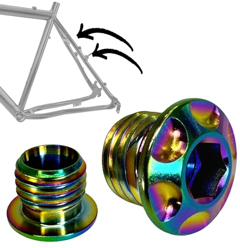 F26 Titan SL CNC Motorrad Custom Spiegel Verschluss Stopfen Gewinde Tuning Abdeckung MTB Canti Rahmen Verschluss Stopfen (M10 x 1,25 Rainbow Neochrome)