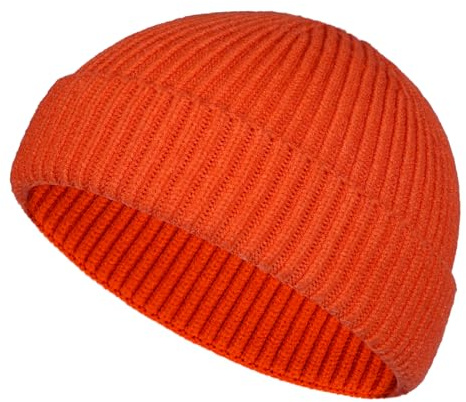TSKNOMO Woll Fischermütze für den Winter, Trawler-Beanie, Kurze Strickmütze für Männer und Frauen