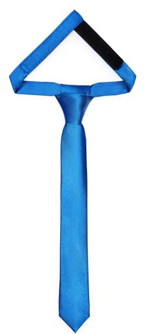 Ladeheid Cravatta per bambini per ragazzi - Look elegante lucido, Pre-legata con chiusura a strappo, Perfetta per occasioni speciali - Cravatta a clip stilosa TKS (31cm x 4cm, Blu Marino)