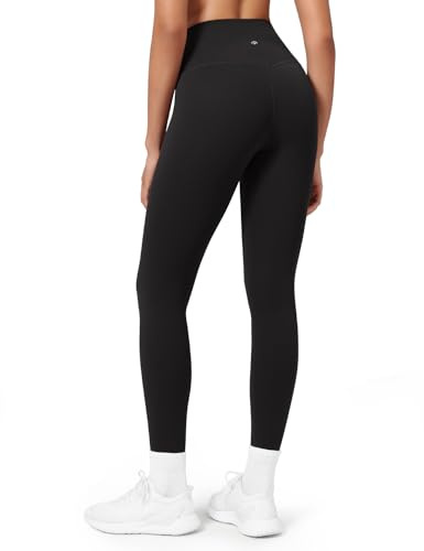 HeyNuts Pure&Plain Workout Pro 7/8 Leggings for Women, High Waisted Athletic Compression Tummy Control Yoga Pants 25'' Black XL(14)