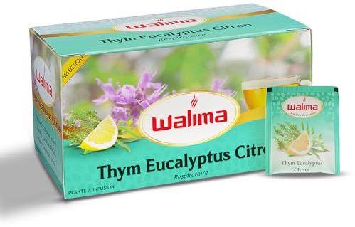 Infusion Thym Eucalyptus Citron - Walima, 20 Sachets Pour Tisane, Boisson Chaude Naturelle