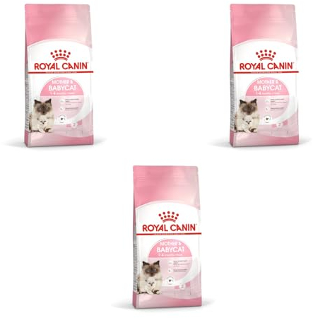 Royal Canin Mother & Babycat Trockenfutter | 3er Pack | 3 x 400 g | Für tragende und säugende Katzen | Alleinfuttermittel speziell für die Mutterkatze und ihre Welpen