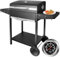 kisidus Barbecue à Charbon de Jardin BBQ de Bois Grille Party avec 2 Etagères Amovibles Thermomètre Roues Grande Taille - 117 * 55 * 102CM
