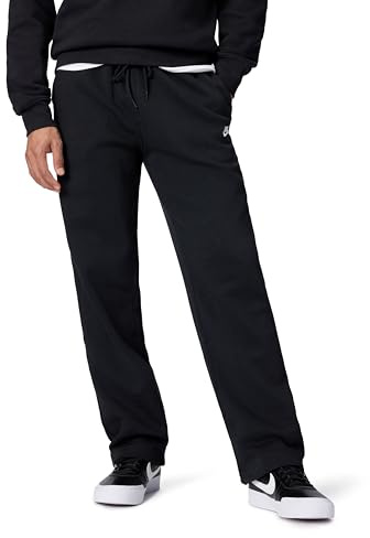 Nike Men's Club Open Hem Brushed Fleece Pants, Black/Black/White, Large