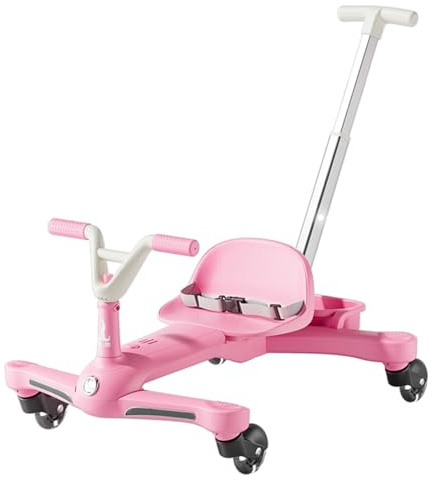 Coche Deslizante para niños 2–6 años con Asiento Ajustable, Volante 135°, Ruedas giratorias 360°, cinturón de Seguridad y Cesta de Almacenamiento – Apto para Interior y Exterior