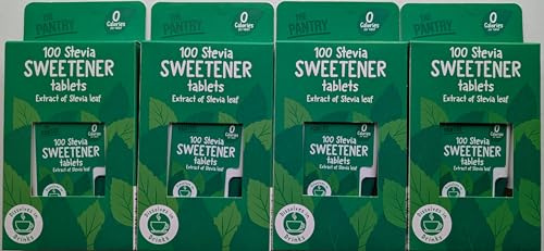 Stevia Sweetener Tablets – 4 x 100 Tablets (400 Total) | Zero Calorie Natural | Steviol Glycosides from Stevia Leaf | Sugar Substitute for Hot Drinks