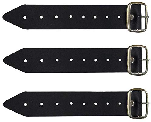 Trad NYC - Cinghie di estensione per kilt tradizionali, 3,2 cm, con cinghie e fibbia, in vera pelle nera