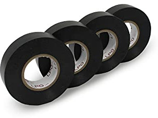 LPGLed | Nastro isolante 4 rotoli da 25 m cada uno - spessore 0.15 mm ignifugo ed impermeabile e ultraresistente (Nero)