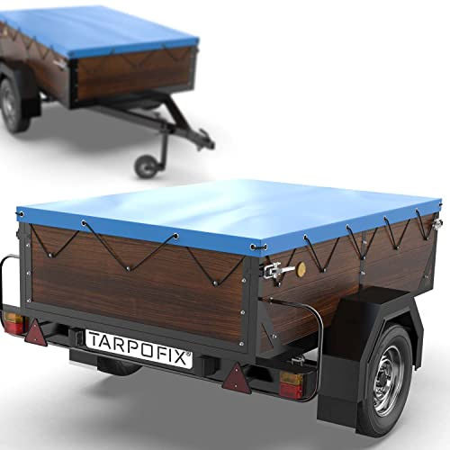 Tarpofix® Bâche Protection Plate 160 x 120 x 7,5 cm avec Corde de bâche - Bâche de remorque renforcée en PVC - Bache pour remorque Divers modèles de remorques de Voitures par ex. pour Erde 161