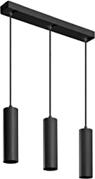 GTV lighting - Pendelleuchte LED TRESOS II für skandinavische minimalistische oder moderne Innenräume - Verstellbare Kabellänge - 3xGU10, Aluminium, IP20, max. 3x20W, schwarz