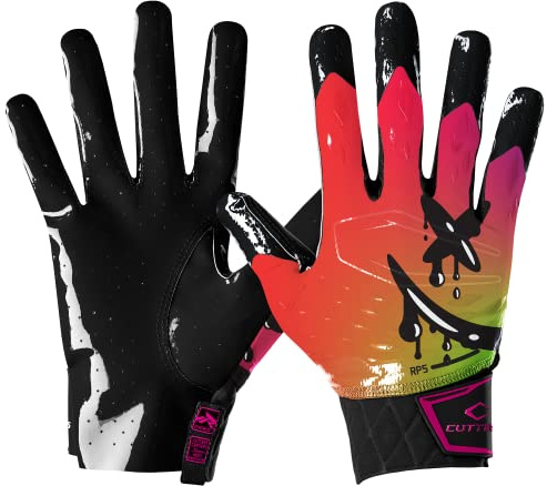 Cutters Rev Pro 5.0 1 Pair Non-Slip Football Gloves with Large Receiver