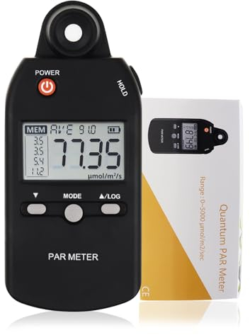 PAR Light Meter Advanced Quantum Sensor Measure up to 0-5000 μmol- Grow Light Meter photosynthetic Light Levels Indoor Plants Meter,All Indoor Plants Intensity Lux Meter PPFD Tester