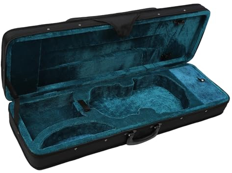 4/4-Geigenkoffer, Schwarz, Leicht, Schützend, Geräumig, Modisches Design, Reisefreundlich, mit Bogenabdeckung, Oxford-Stoffmaterial