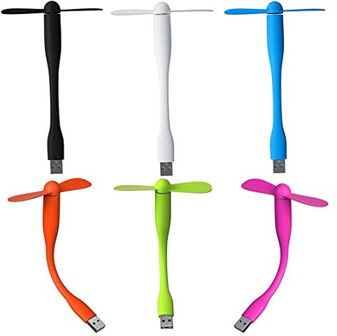 Mini Ventilateur USB de Bureau 6-Pack - Portable et Silencieux au Cou Flexible de Poche Personnel