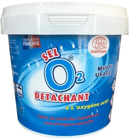 Sel Détachant O2 à l’Oxygène Actif – 100% Naturel – Fabriqué en France – Détachant Écologique Tous Textiles – Blanchissant & Nettoyant