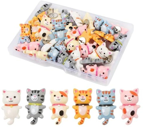 30 Bunte Reißzwecken, Niedliche, Kreative und Dekorative Reißzwecken zum Fixieren von Papier und Pinnwand