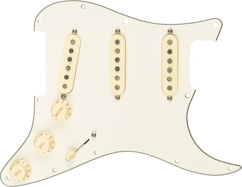 Fender® »Custom Shop FAT 50's« Pre-Wired Stratocaster® Pickguard - Set di battipenna - S/S/S - Pergamena Bianco