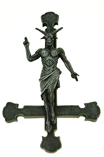 PsinzmkMAPOOR Joh. Vogler GmbH Baphomet am Petruskreuz zum Aufhängen 30 cm Sensenmann Gothic Totenschädel Figur Kreuz