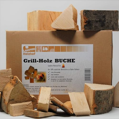 Grillholz Buche 8Kg - von Landree® - die (saubere) Alternative zu Kohle oder Briketts - direkt vom Holzhof aus Schleswig-Holstein