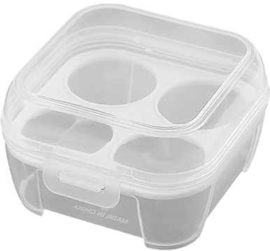 Fiorky 4 Grids Transparent Egg Storage Container - Portable Kitchen Organizer for Outdoor Camping and Picnic