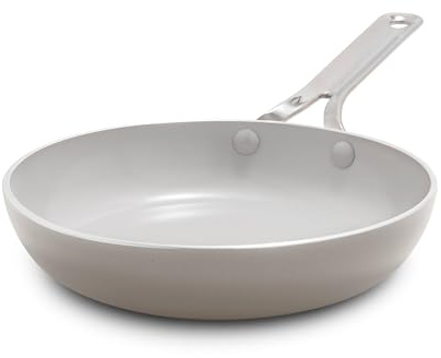 GreenPan Nova 8” Frying Pan Skillet, Healthy Ceramic Nonstick, PFAS-Free, Induction Suitable, Dishwasher and Oven Safe, Clay