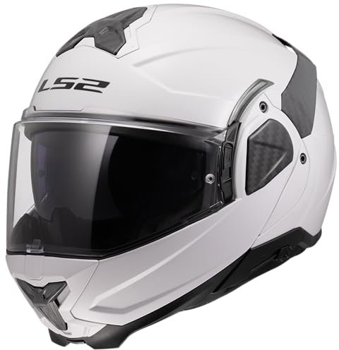 LS2, Casco Moto Modulare ADVANT II SOLID Gloss White, XL