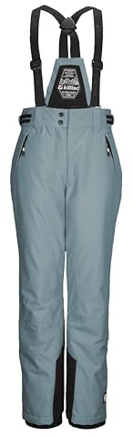 killtec Mädchen Skihose/Funktionshose mit abnehmbarem Latz, Kantenschutz und Schneefang KSW 213 GRLS SKI PNTS, hell Rauchblau, 164, 43650-000