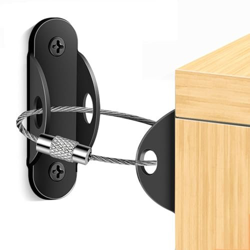 Kippschutz Set für Möbel - Möbelsicherung, Kippschutzgurte für Möbel | Möbelanker Set, Sicherheit Möbelanker Set, Kippsicherung, Schranksicherung, Stabilisierungsset