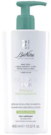 BioNike Defence Hair - Shampoo Seboregolatore e Antiforfora per Capelli Grassi, Azione Detergente e Lenitiva, Contrasta la Comparsa di Impurità e Riduce la Produzione di Sebo, 400 ml