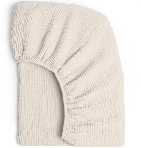 Baby Diaper Changing Pad Cover Cradle Mattress Sheets, Muslin Cotton Changing Table Cover Changing Mat Cover Sheets 32''X 16'' (Cover Only, Pad Not Included) (Beige)